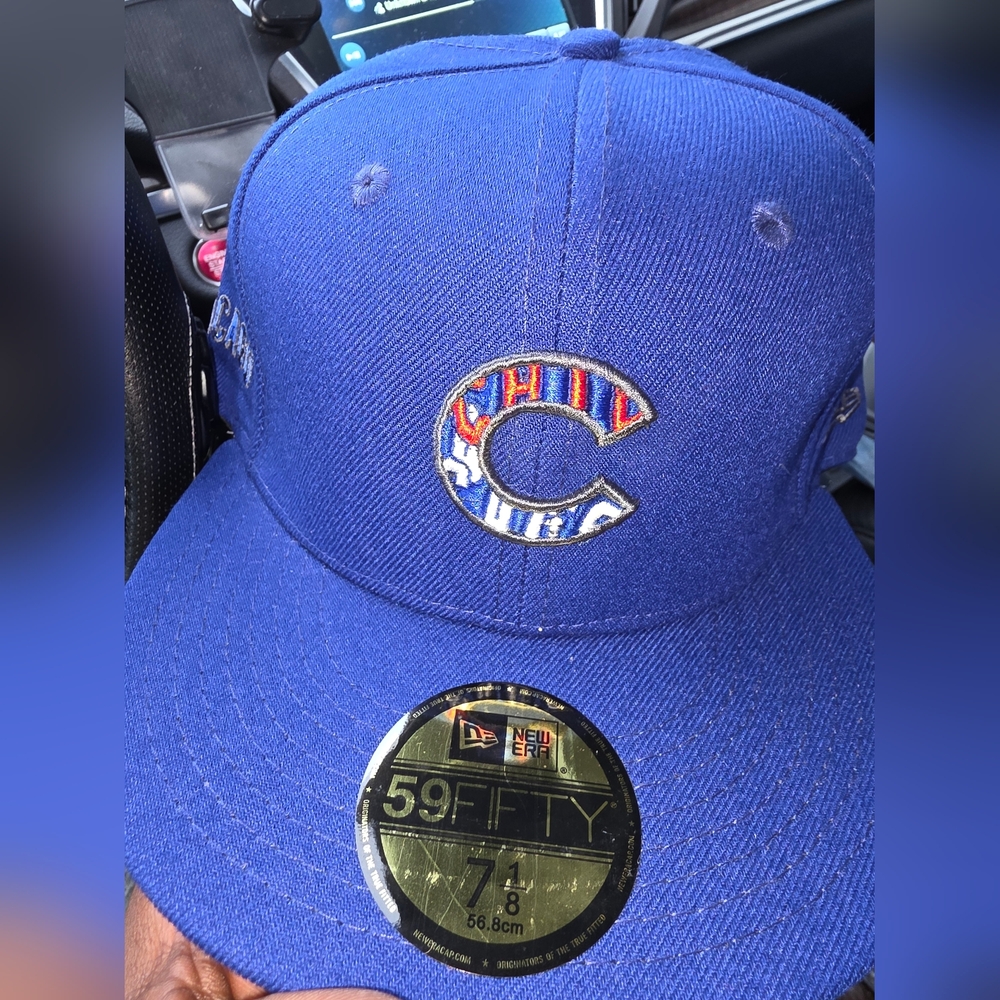 Brand New Size 7 1/8 New Era Blue 59FIFTY Chicago Cubs Hat